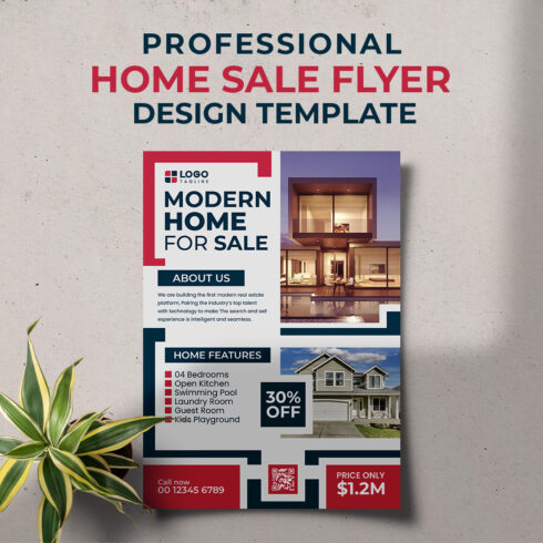 Professional Modern Home Sale Real Estate Corporate Business Flyer Template main cover