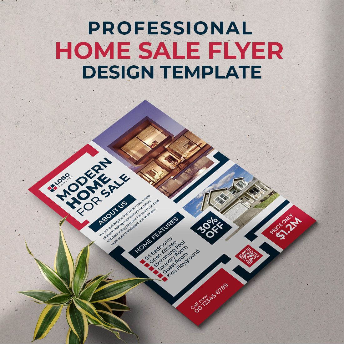 Professional Modern Home Sale Real Estate Corporate Business Flyer Template cover