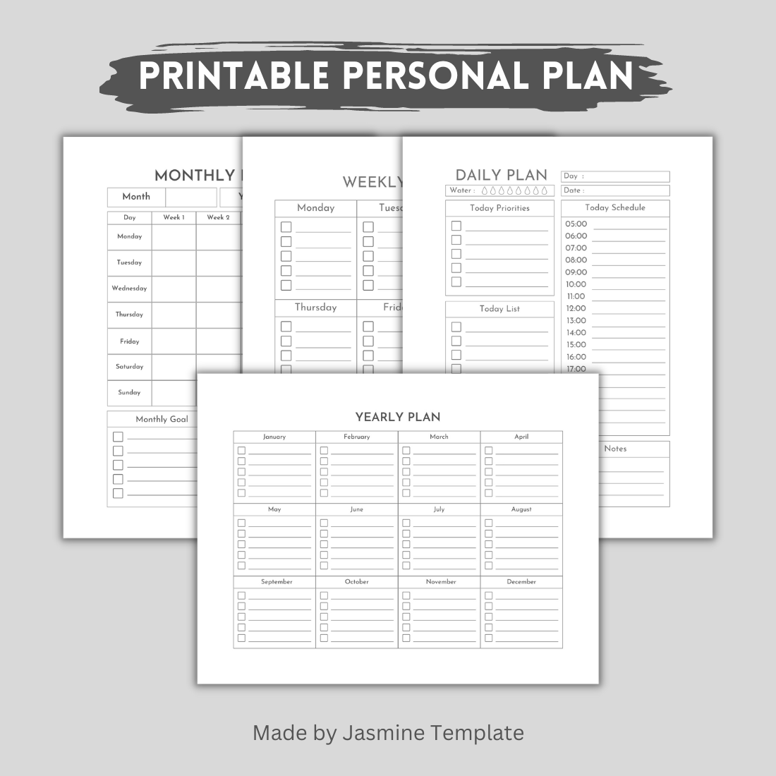 Printable Personal Plan cover image.