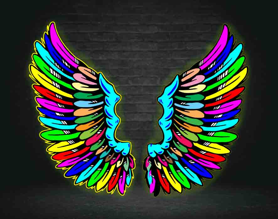 Colorful wings.