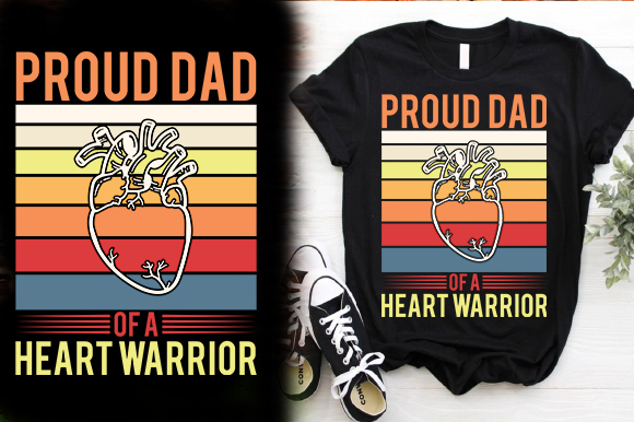 proud dad of a heart warrior t shirt design 400