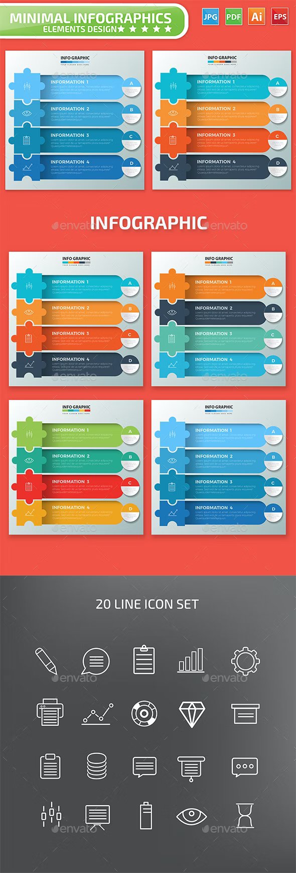 puzzle infographic design 120