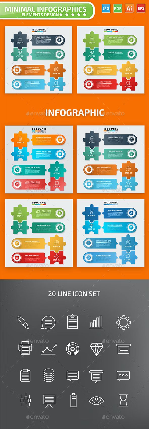 puzzle infographic design 2 113