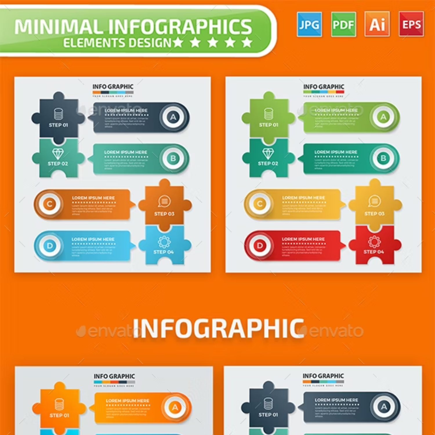 Puzzle Infographic Design Main Cover.