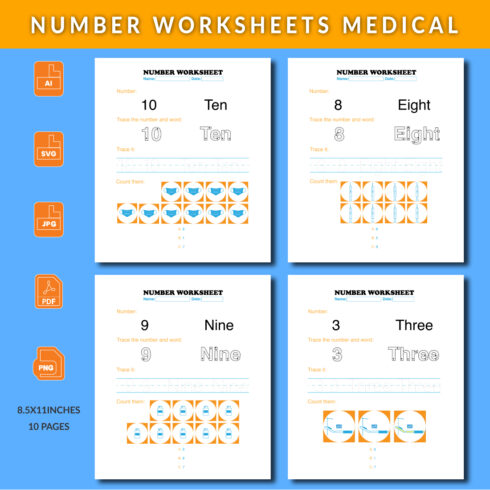Number Worksheet Medical main cover.