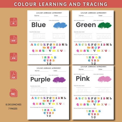 Colour Learning And Tracing Activity main cover.