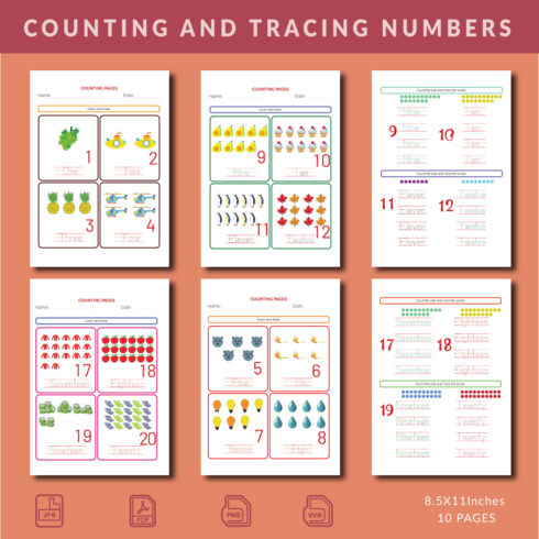 Counting And Tracing Numbers 1-20 main cover.