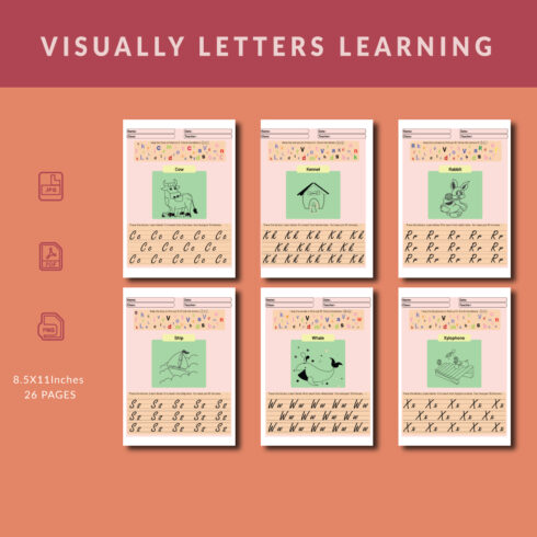 Visually Letters Learning Pages main cover.
