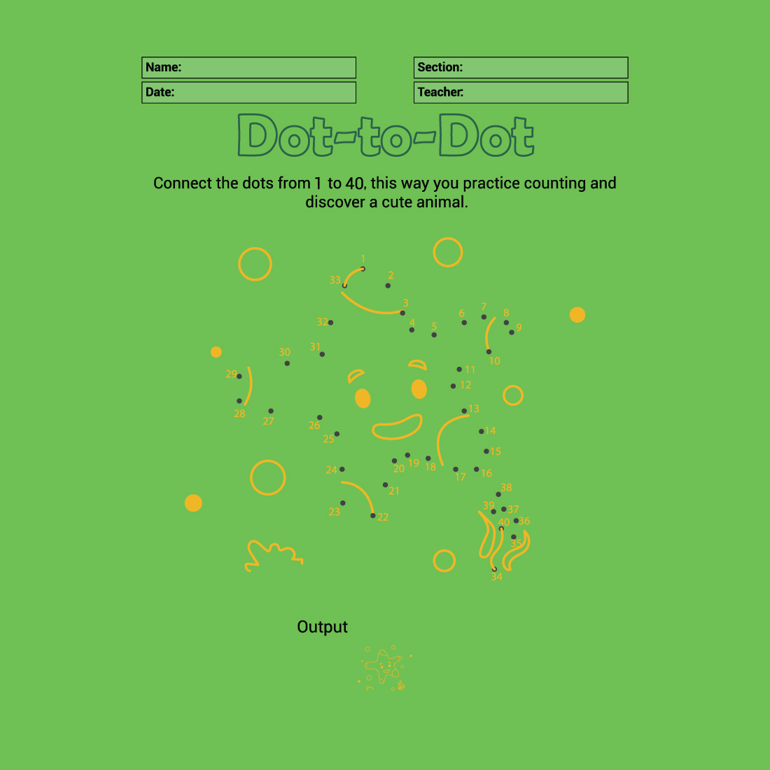 Starfish Connecting Dot Worksheet cover image.