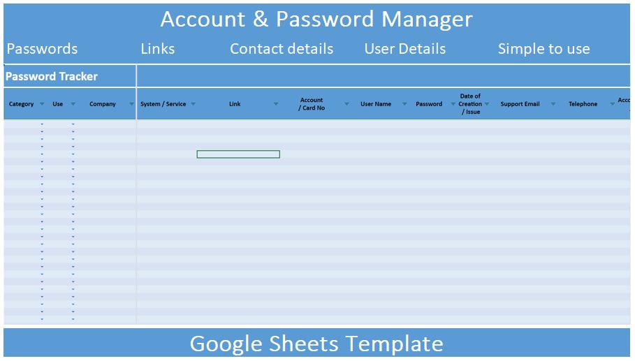 Simple account and password manager.