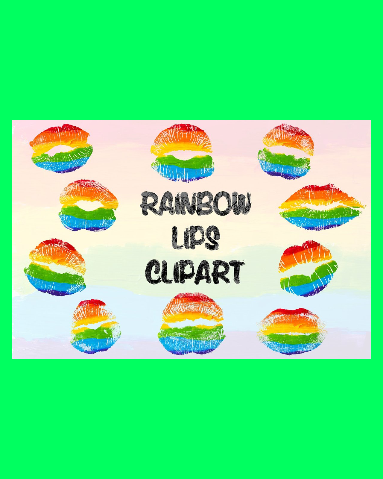 Rainbow lips lgbt pride clipart pinterest image preview.