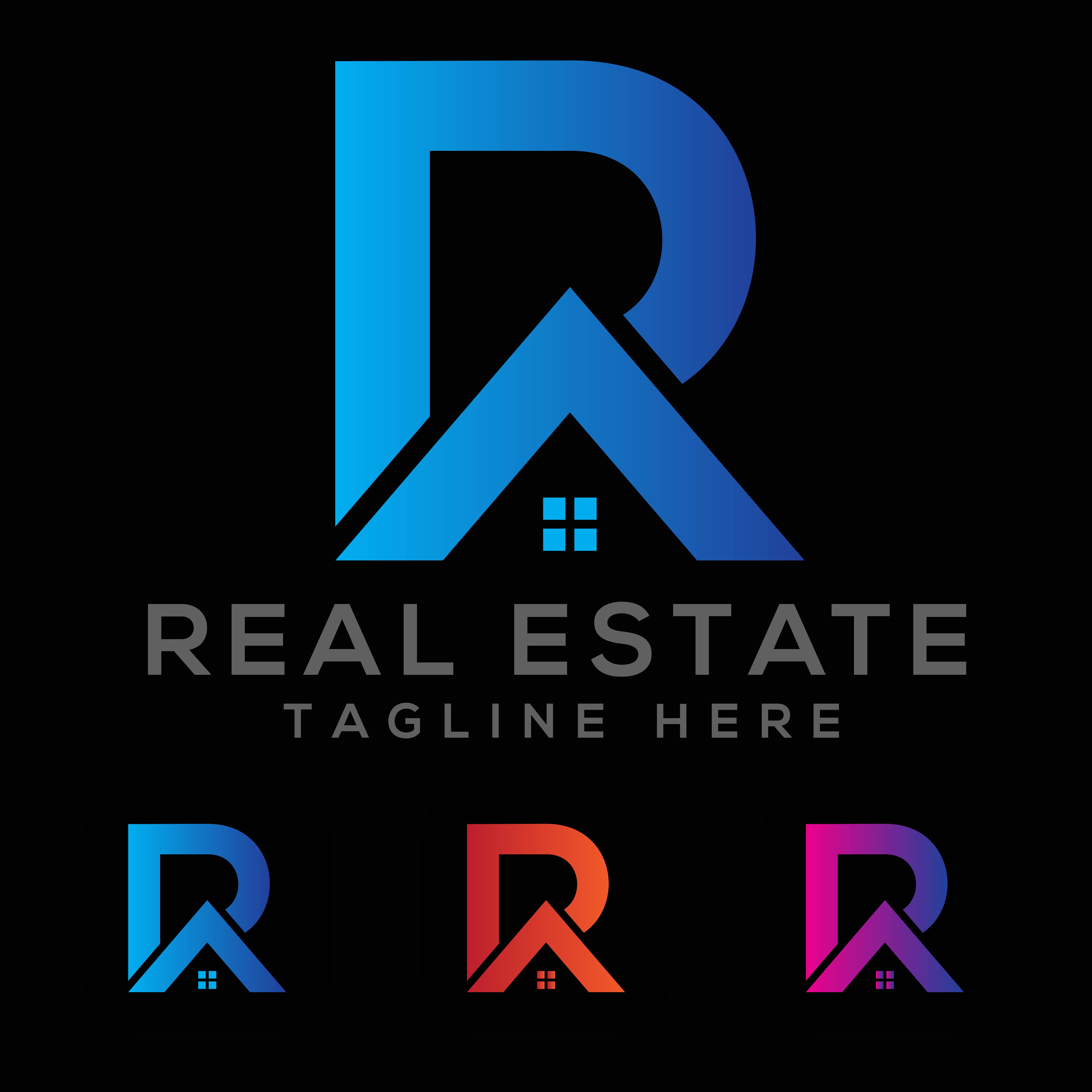 Letter R Real Estate Logo Design cover