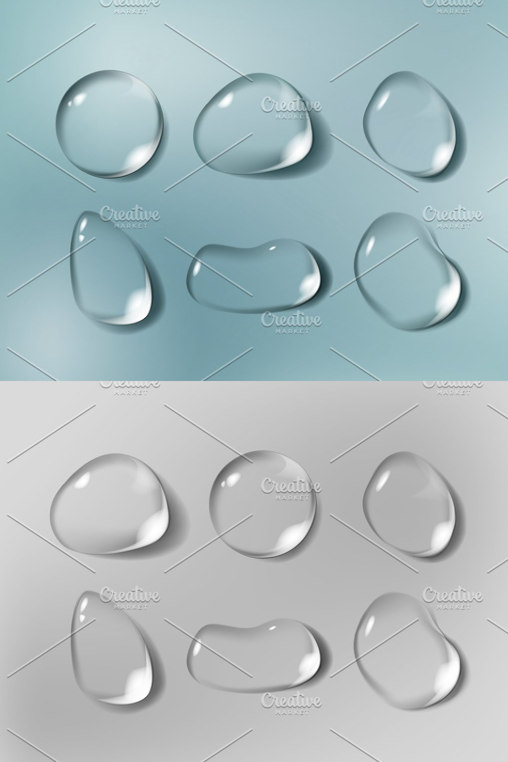 Realistic Water Drops Set - Pinterest.