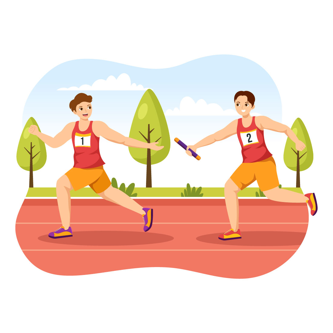 Relay Race Sports Illustration cover image.