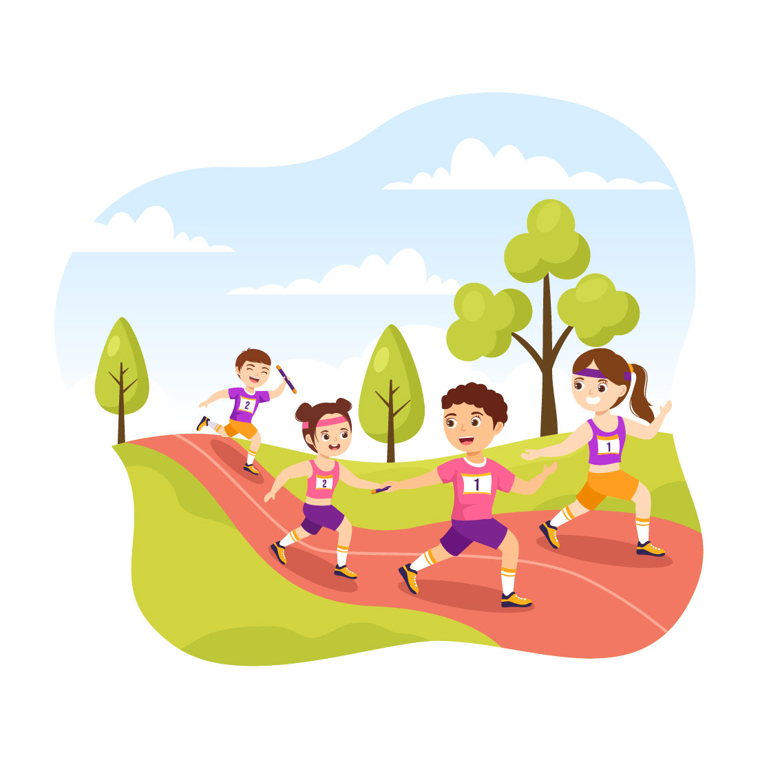 Sport Relay Race Graphics Design cover image.