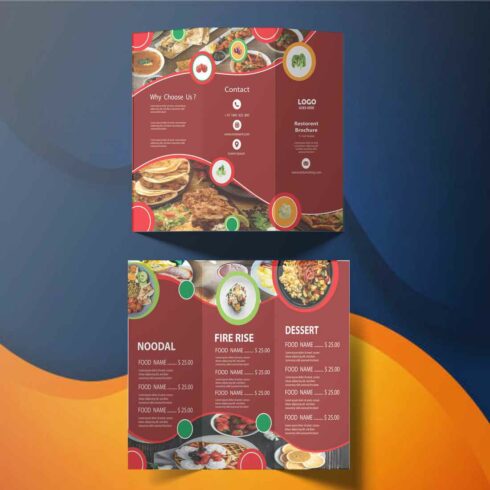 Restaurant - Tri- Fold Brochure Design Template main cover.