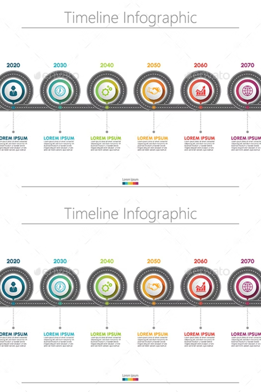 Roadmap Infographics Template Pinterest Cover.