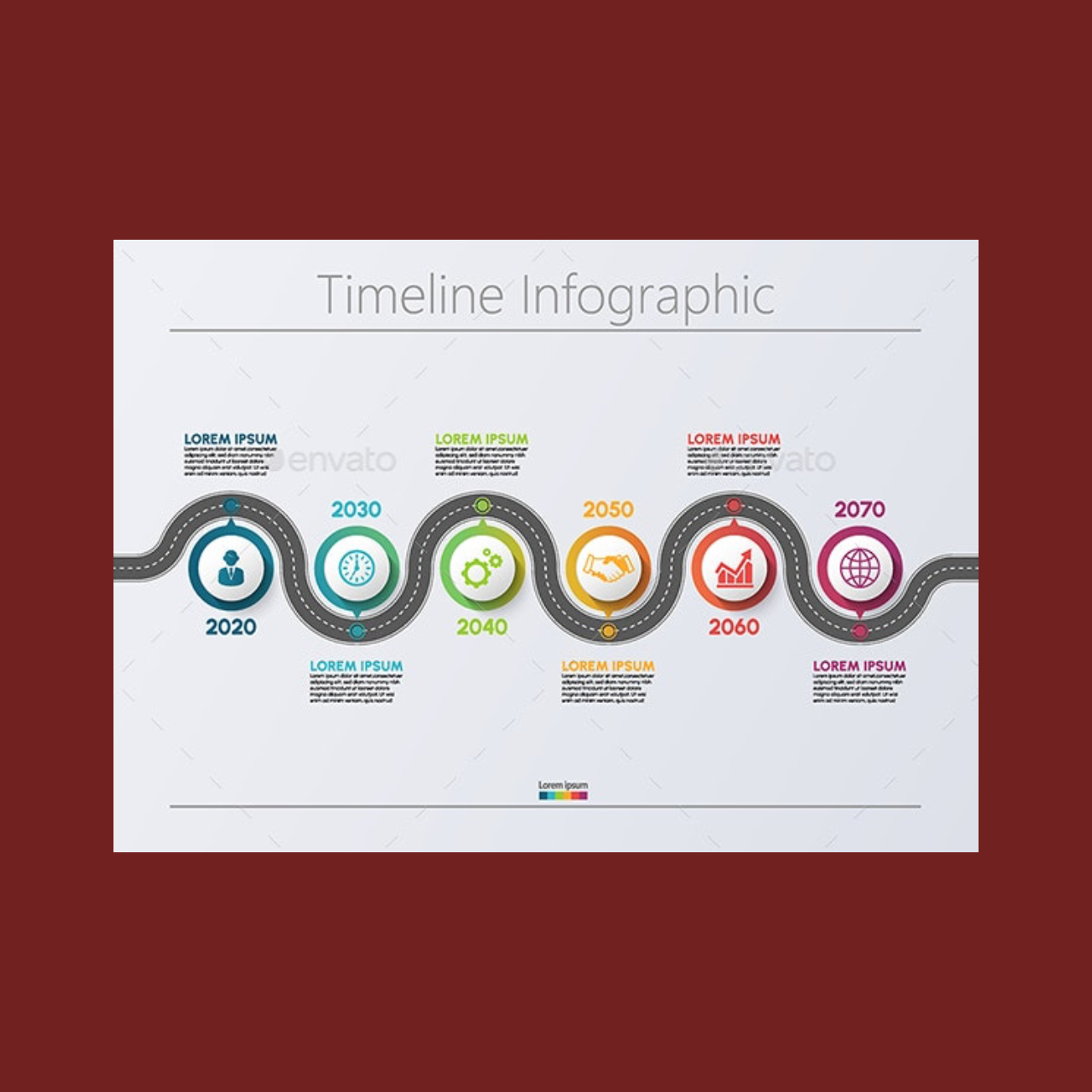 Roadmap infographics template main cover.