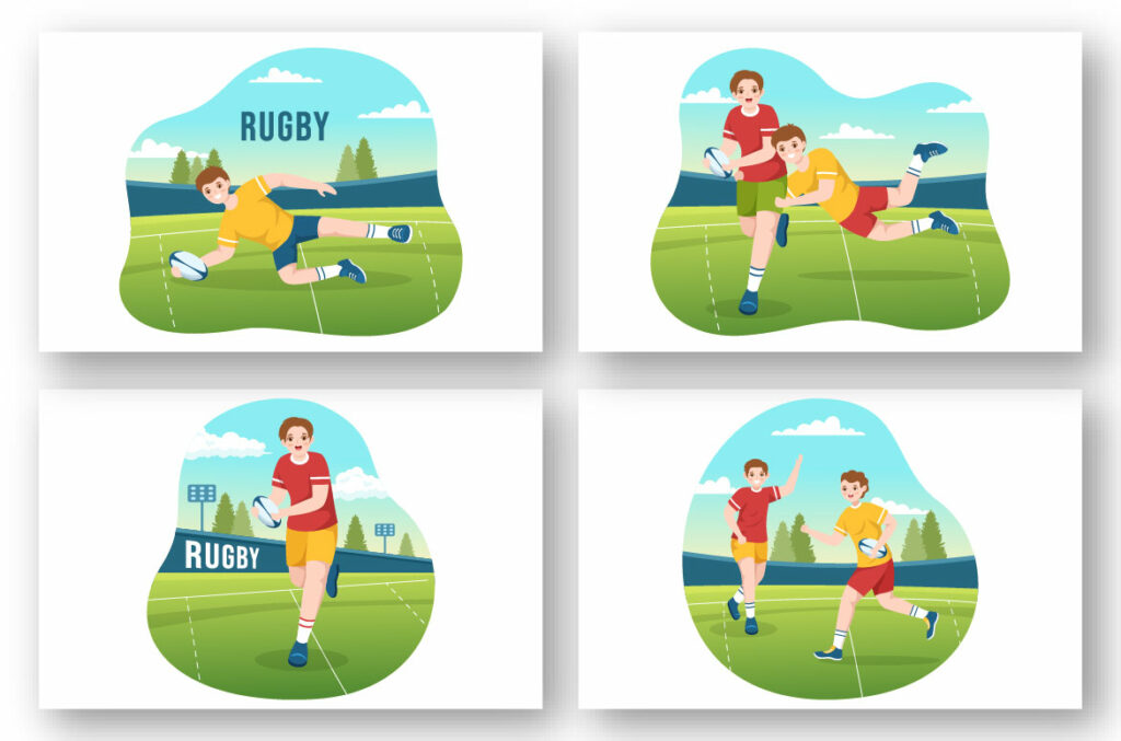 11 Rugby Player Illustration - MasterBundles