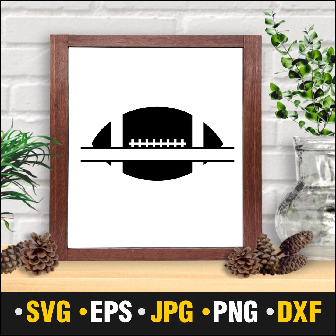 Rugby Ball SVG, JPG , PNG, DXF, EPS cover image.