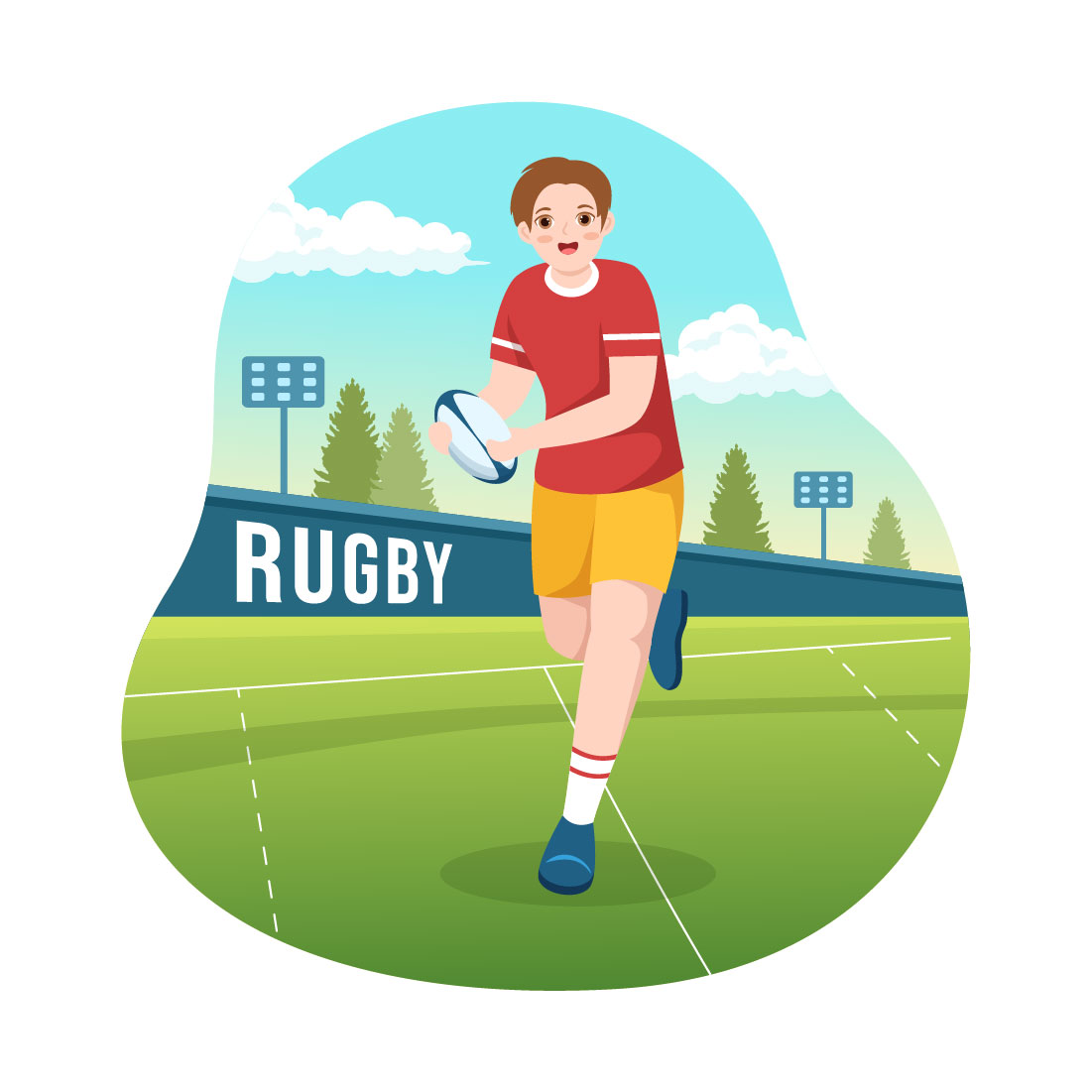 11 Rugby Player Illustration.