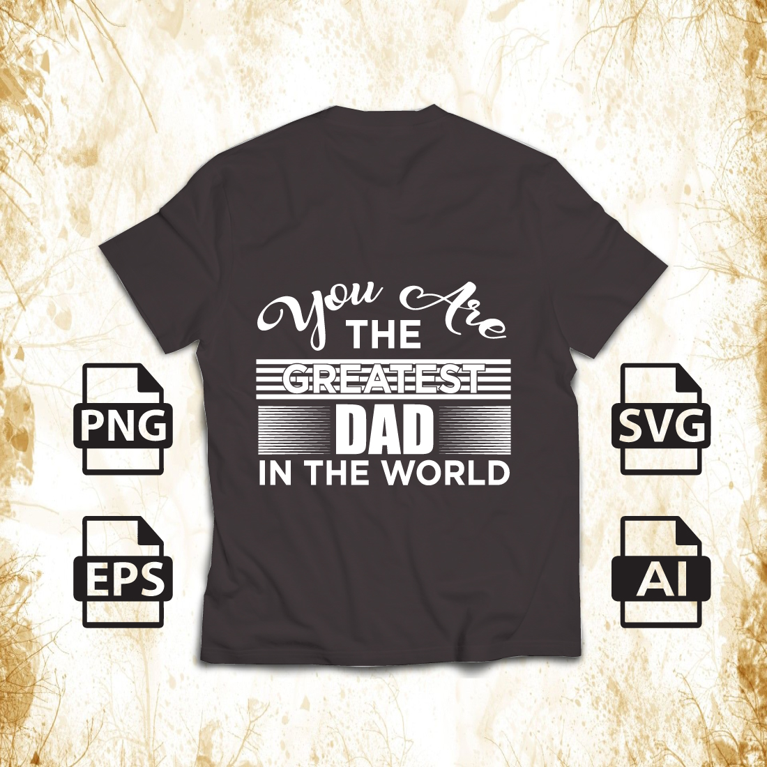 Dad Motivational Quote Typography T-Shirt Design preview image.