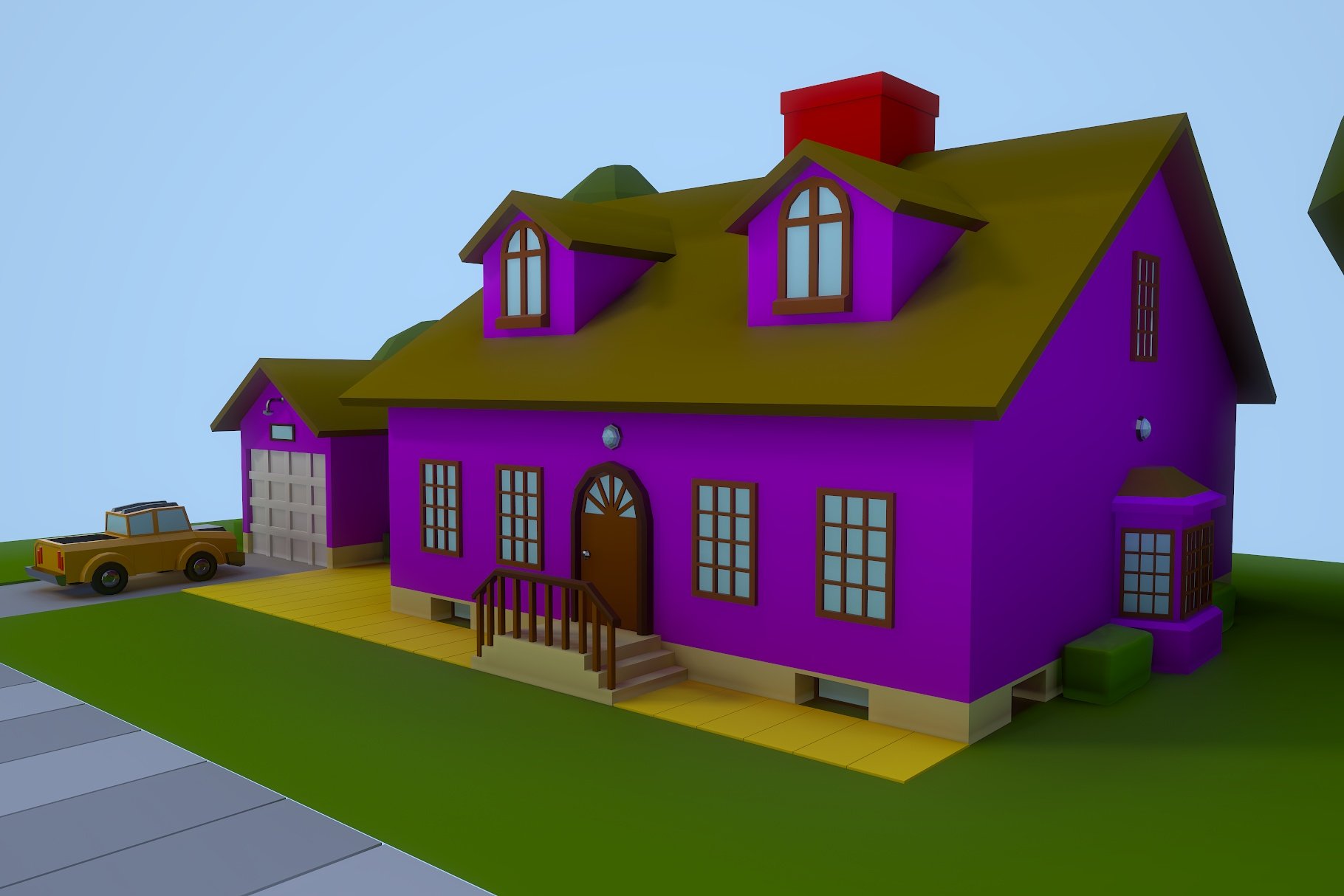 Low Poly House 2 3D model preview.