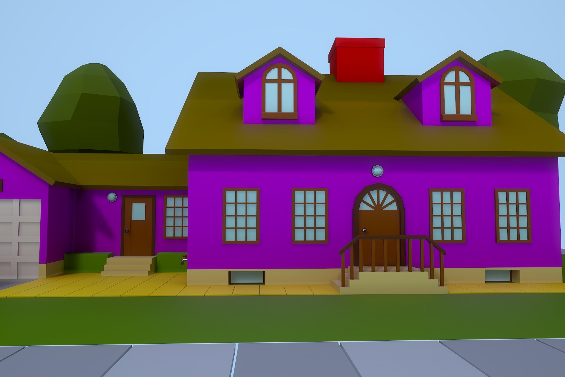 Low Poly House 2 3D model preview.