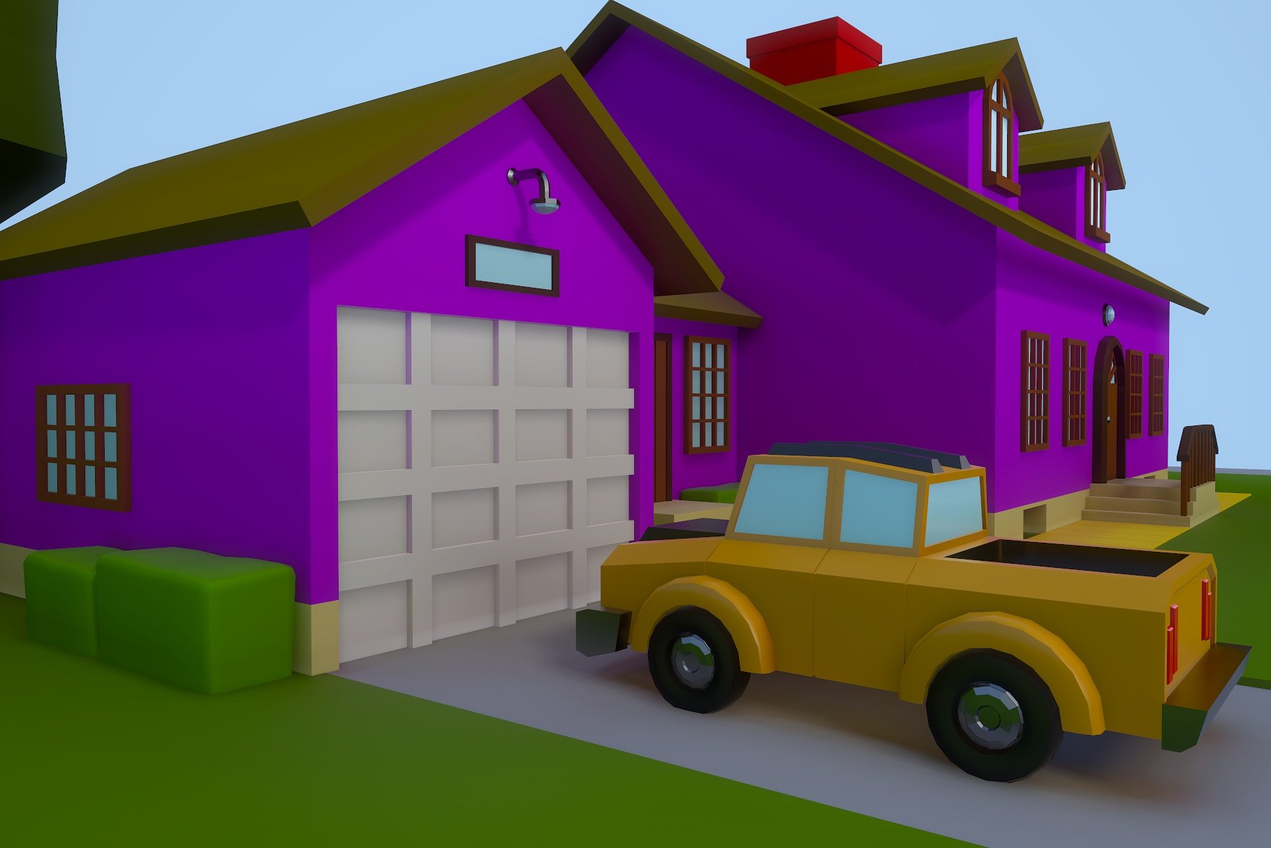 Low Poly House 2 3D model preview.