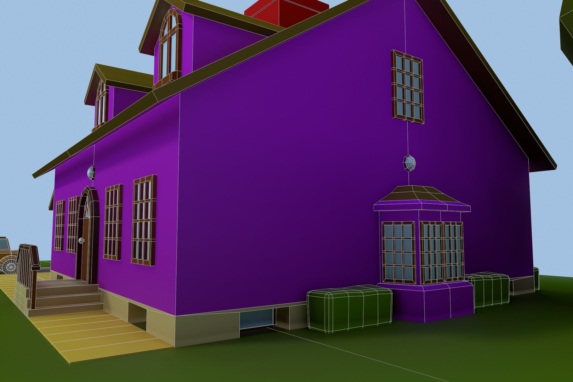 Low Poly House 2 3D model preview.