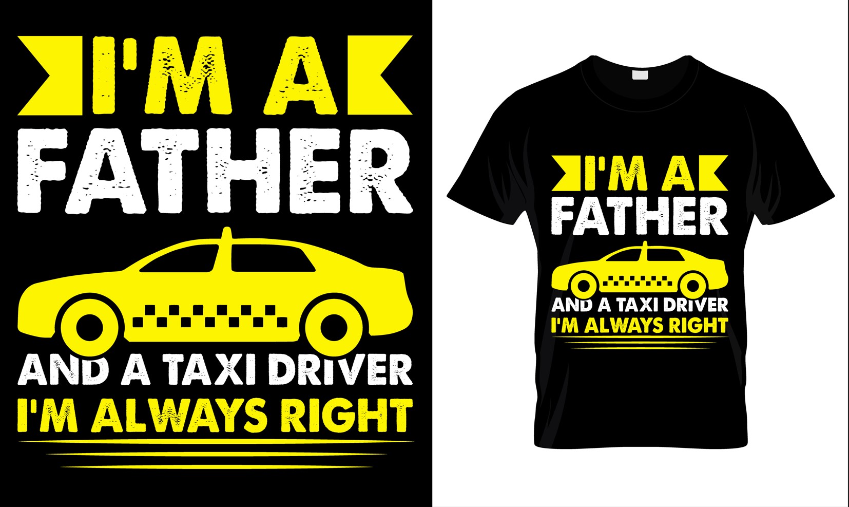 Image of a T-shirt with a wonderful print of taxi and lettering