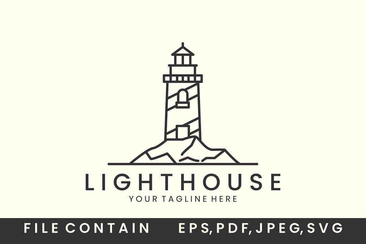 Cover image of Lighthouse with line style logo icon.