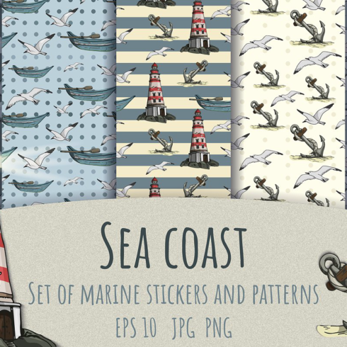 Sea coast. Stickers and patterns main image preview.