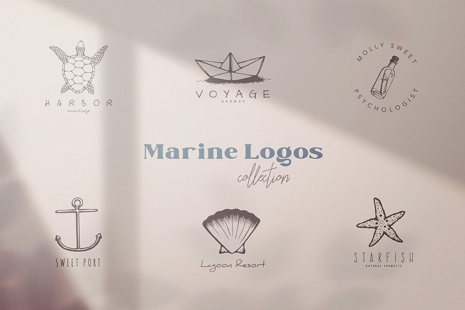 Cover image of Marine Logos Collection.