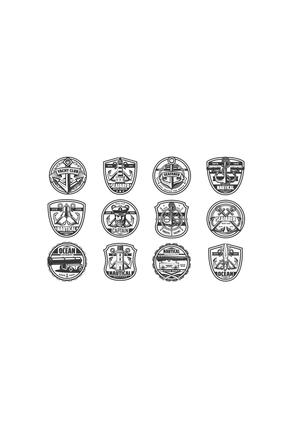 Some sea sailor vector icons collection.