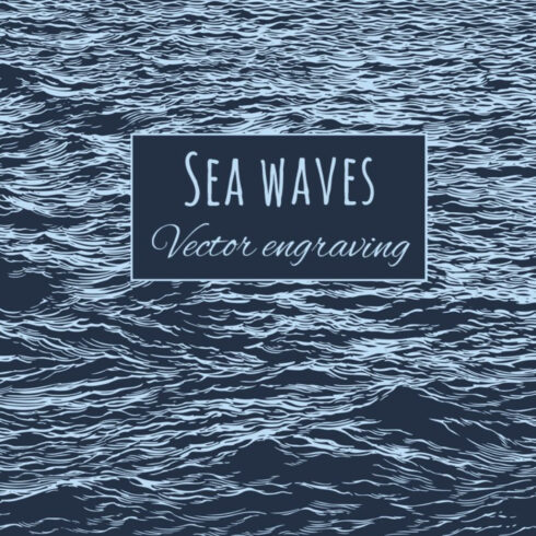 Sea Waves. Vector Engraving.