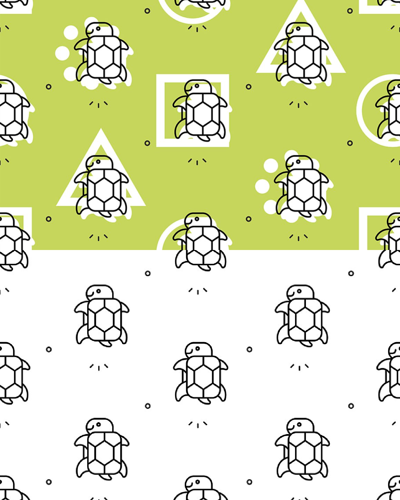 Seamless pattern with turtles pinterest image.