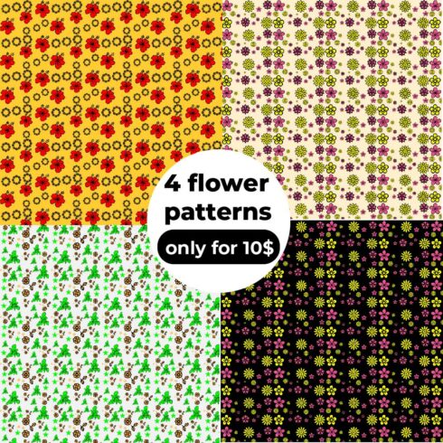 Seamless Template Withe Flower Pattern main cover.