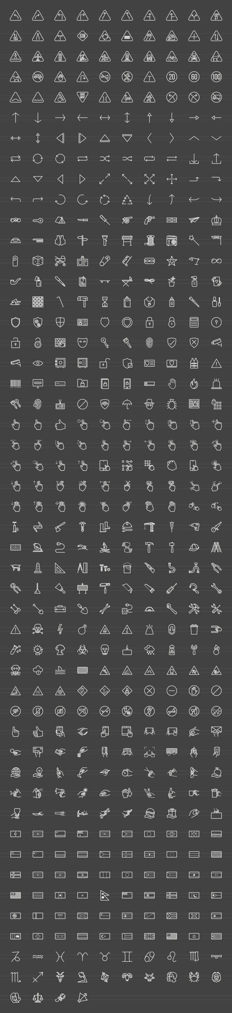 484 Signs & Symbols Line Icons – MasterBundles