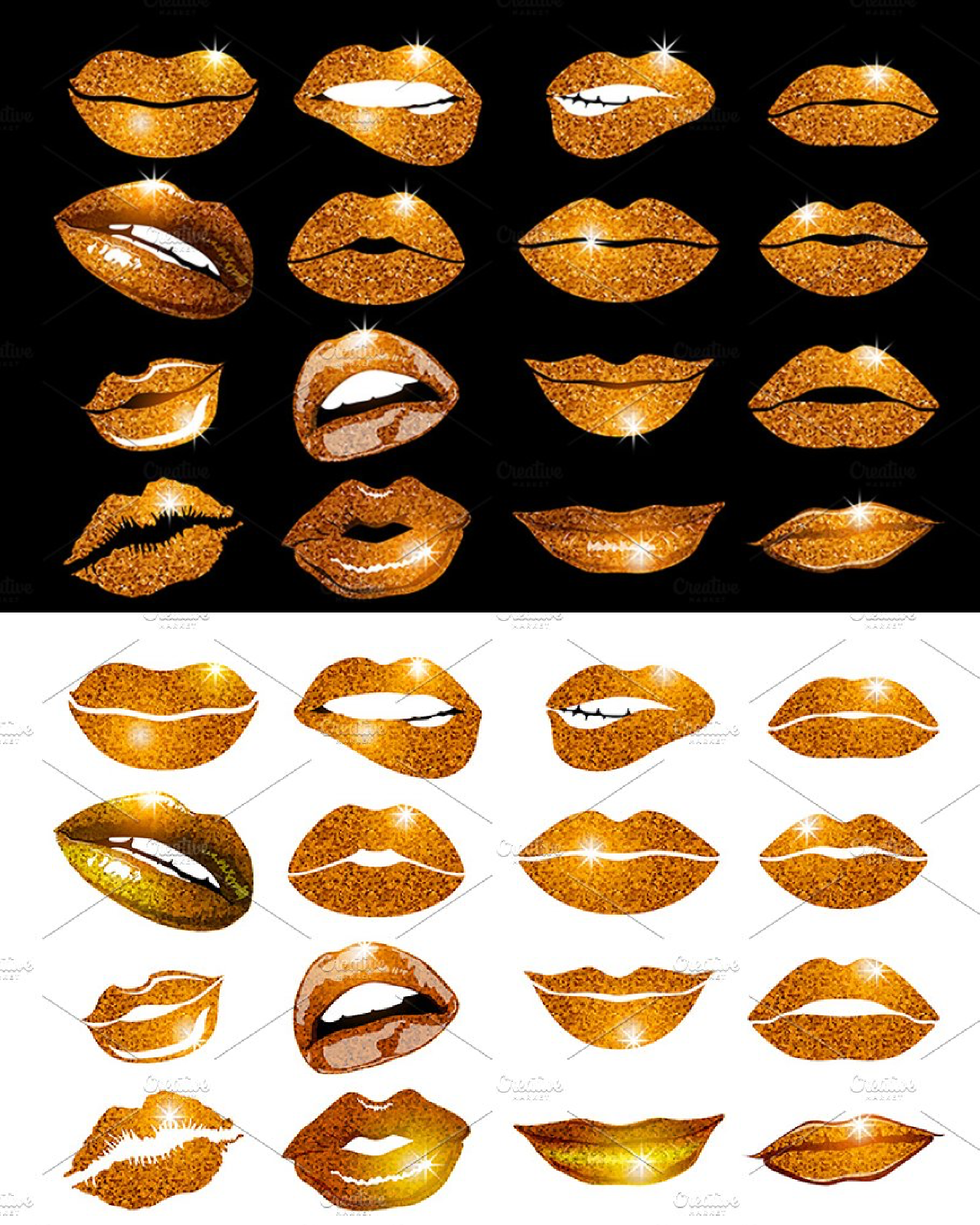 Set of 16 glamour orange lips pinterest image preview.