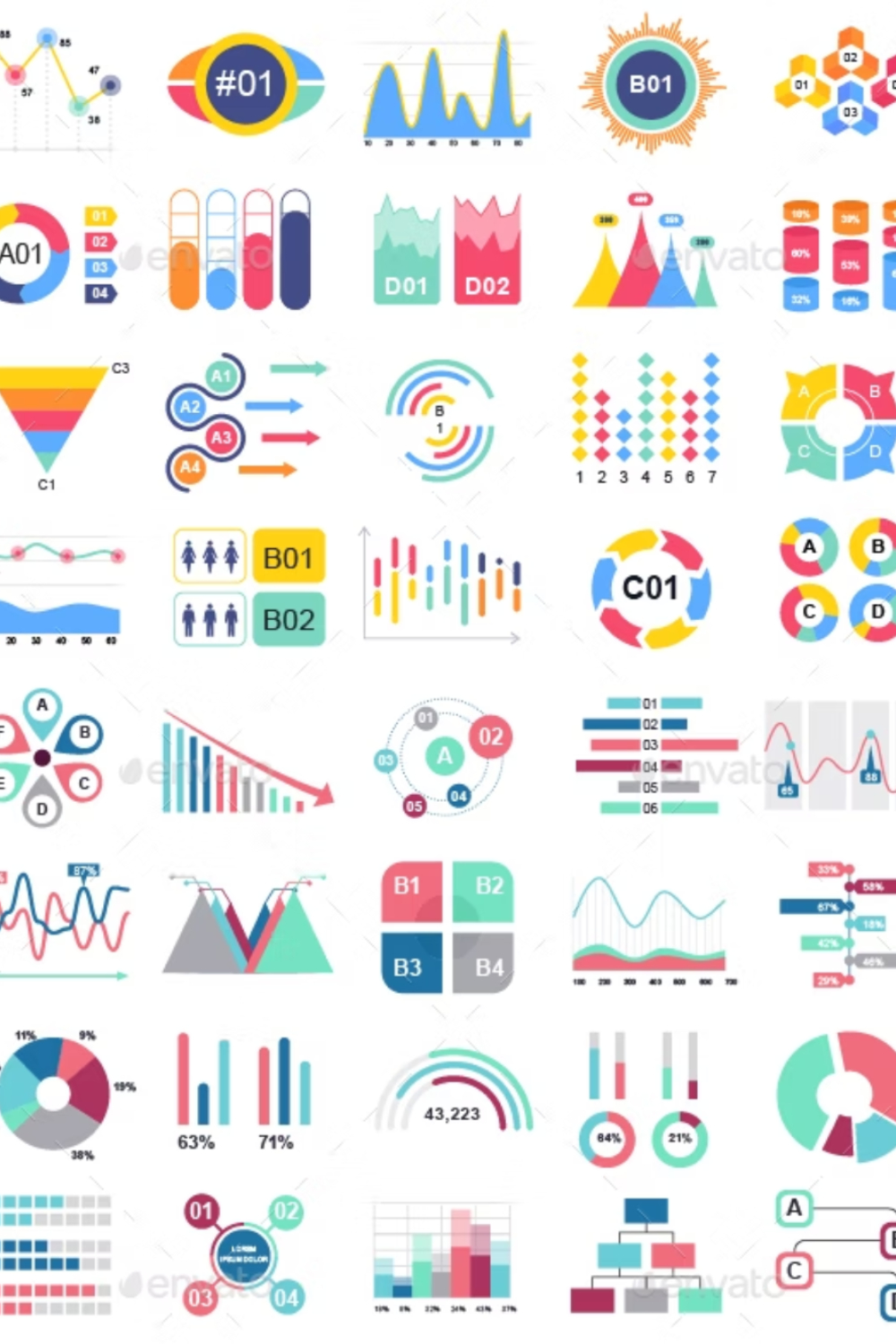 Set Of Infographics Pinterest Cover.