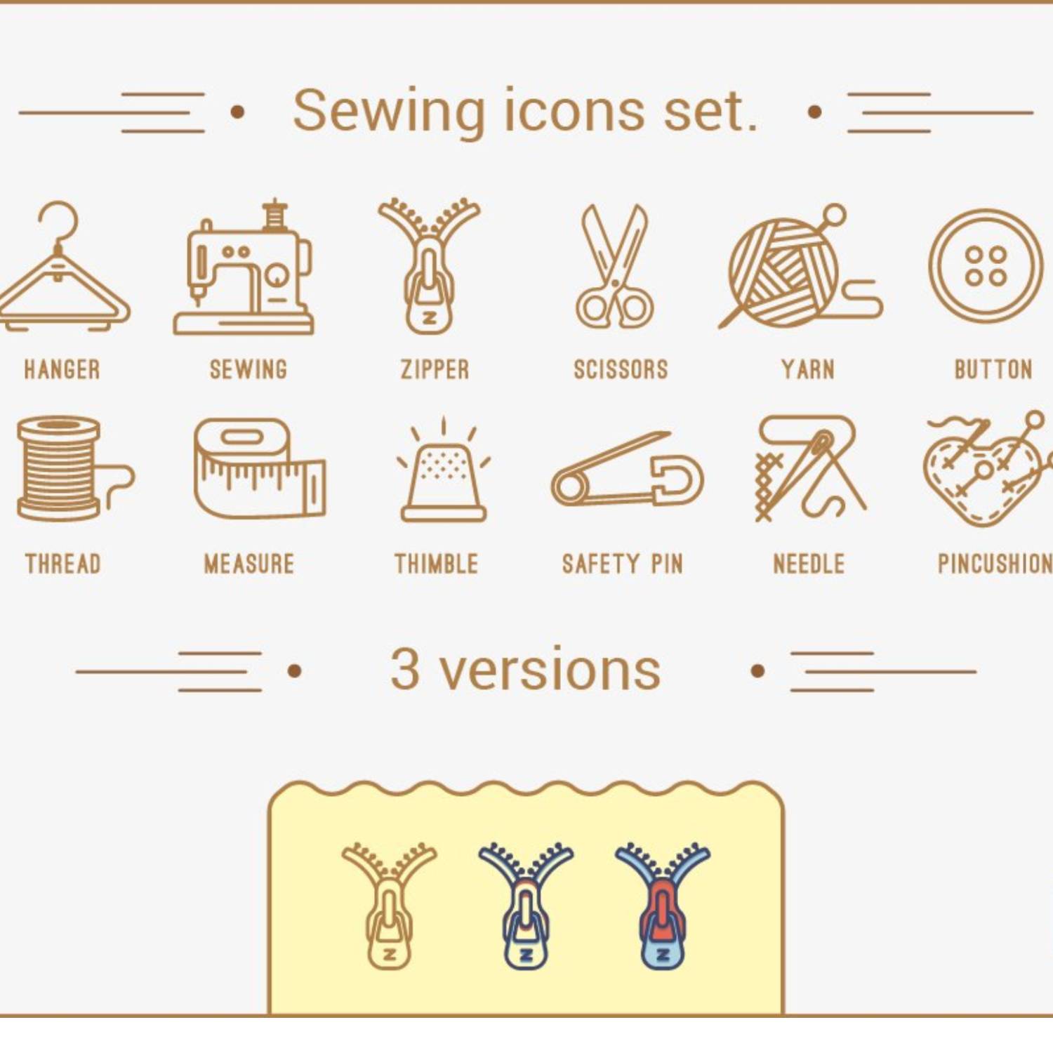 Sewing Icons Set Main Cover,