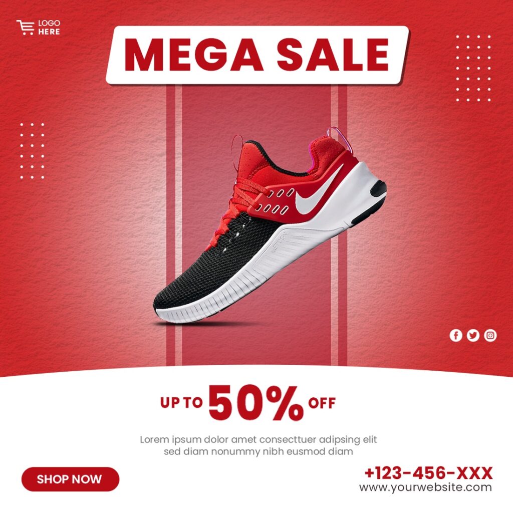 Trendy Social Media Post Design, Shoes Poster Design In Photoshop ...