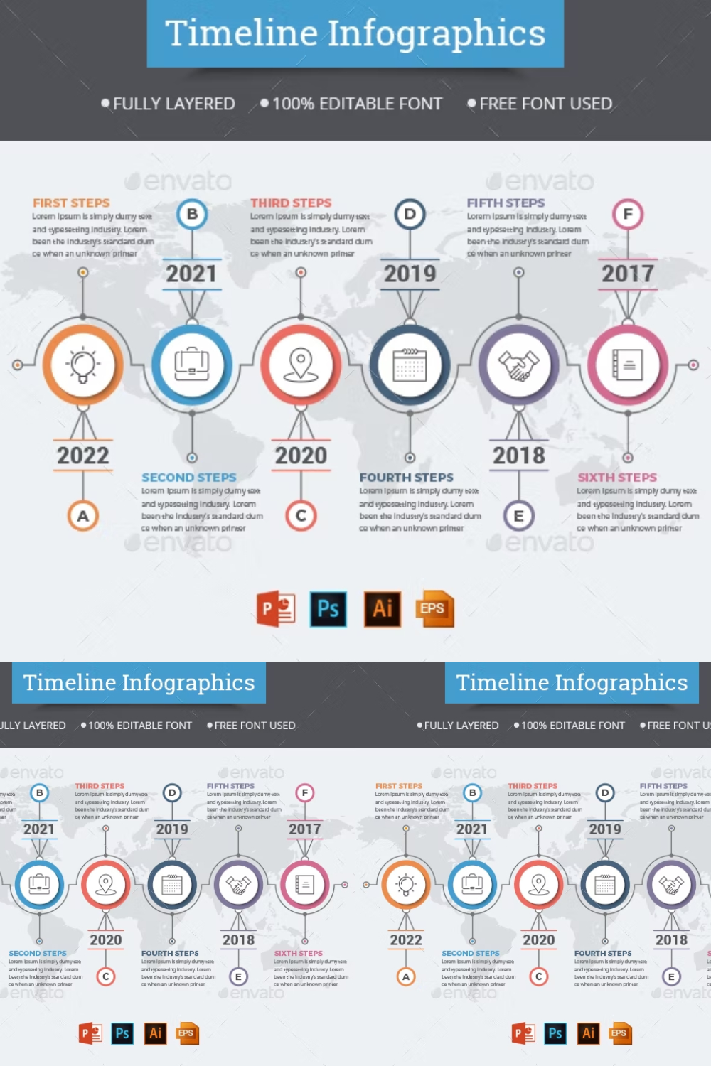 Simple Timeline Infographics Pinterest Cover.