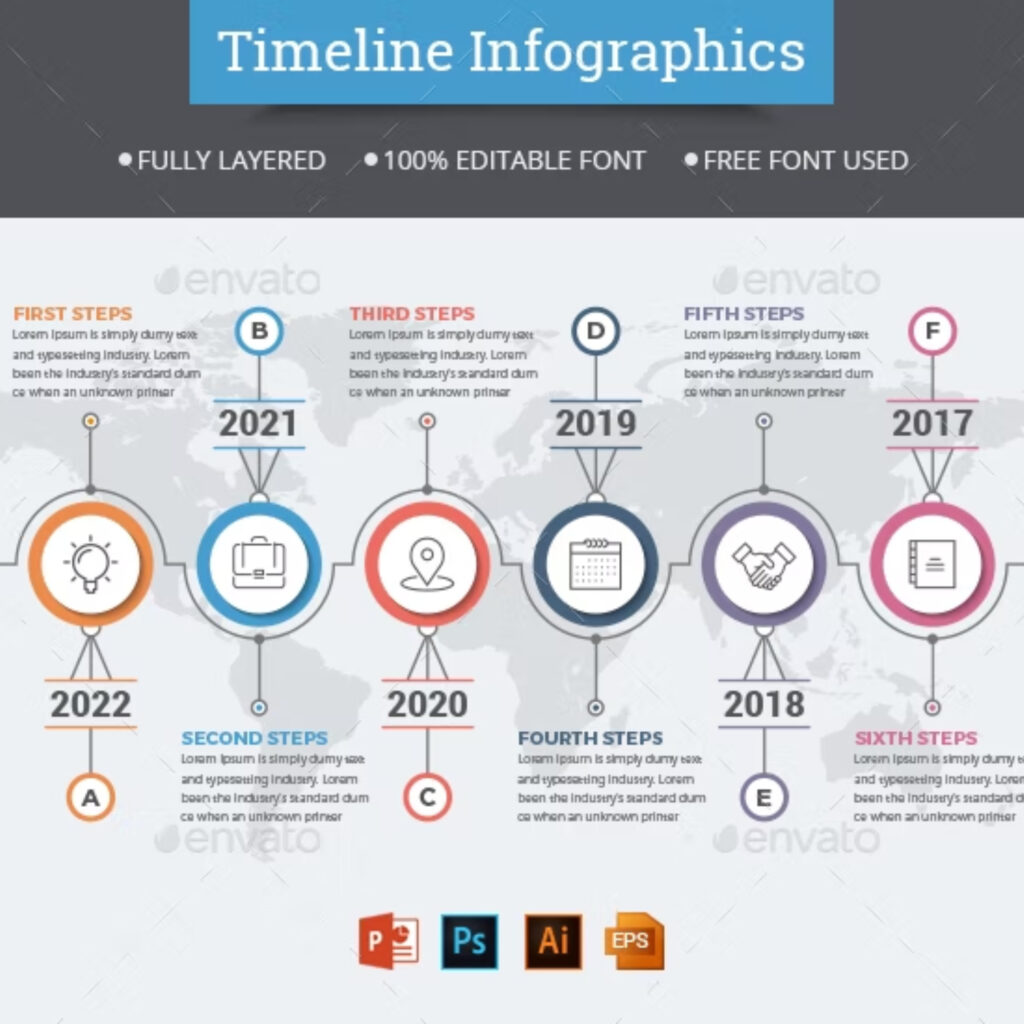 Simple Timeline Infographics – MasterBundles