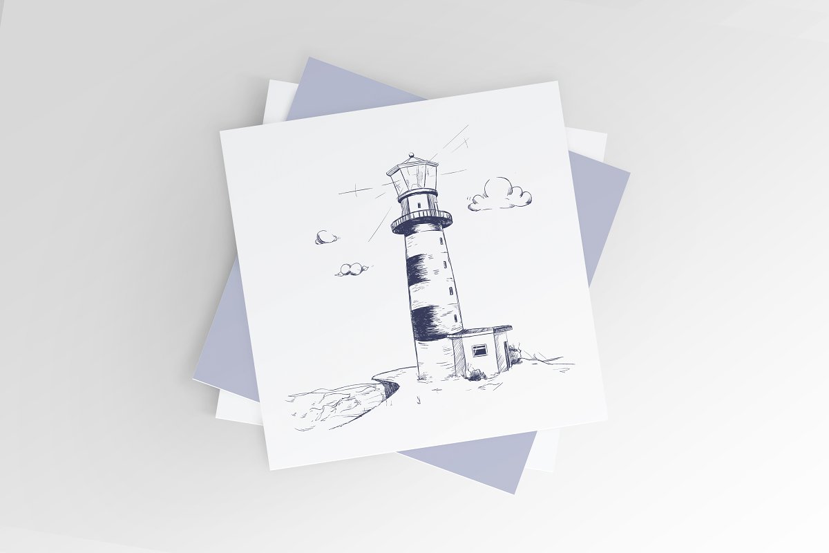 Lighthouse Sketch Illustration preview.
