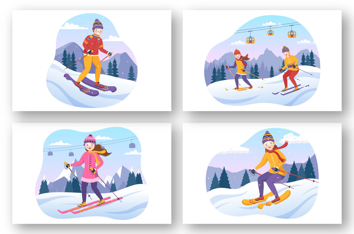 Use these colorful and high quality illustrations for winter period.