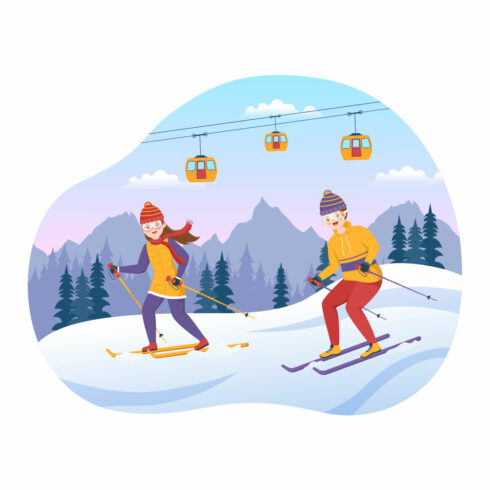 13 Ski Winter Sport Activities Illustration main cover.
