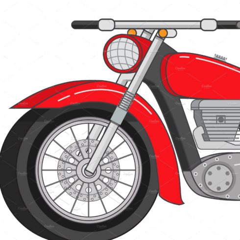 Сlassic motorcycle red vintage.