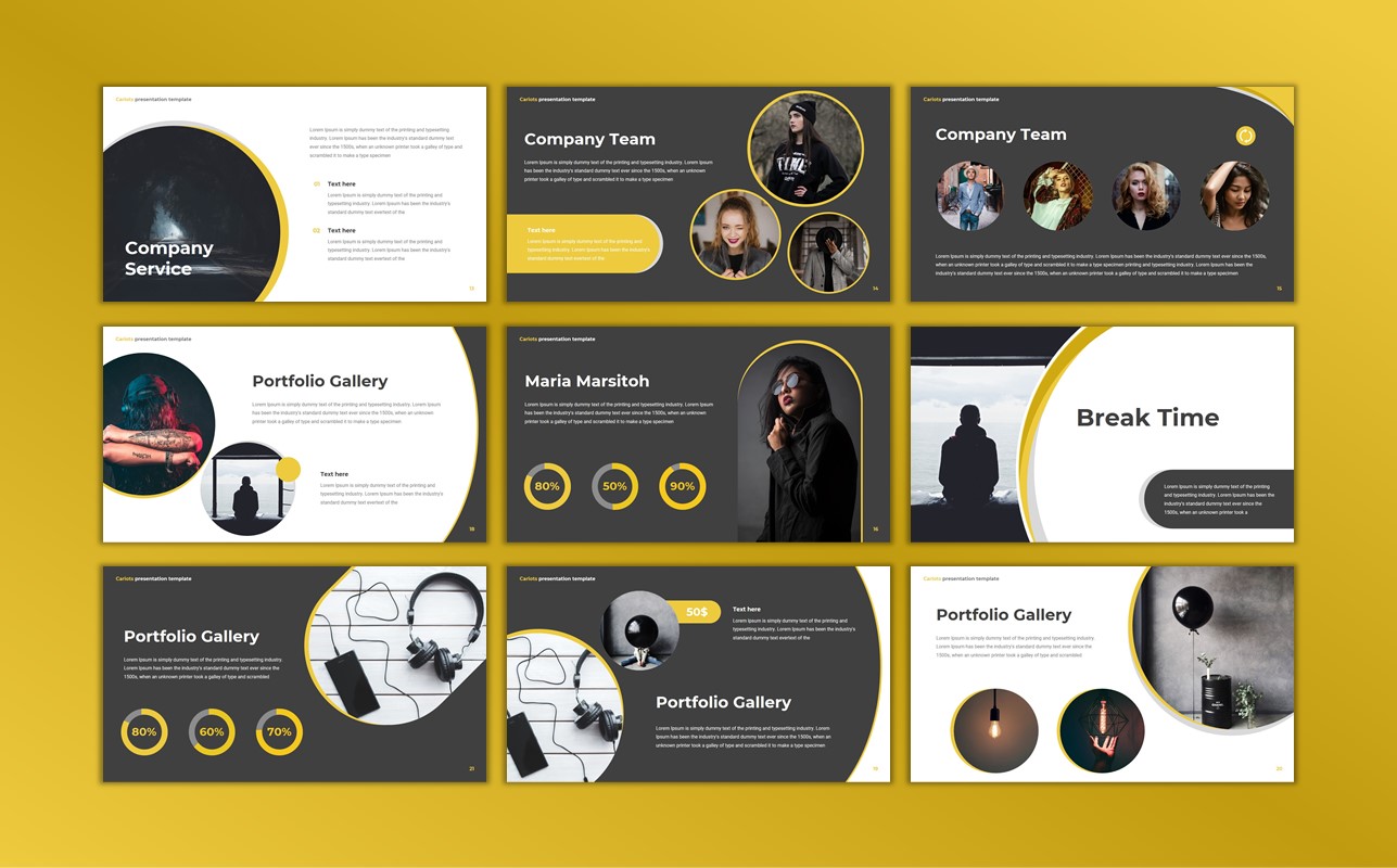 Cariots Google Slides Presentation Template preview image.